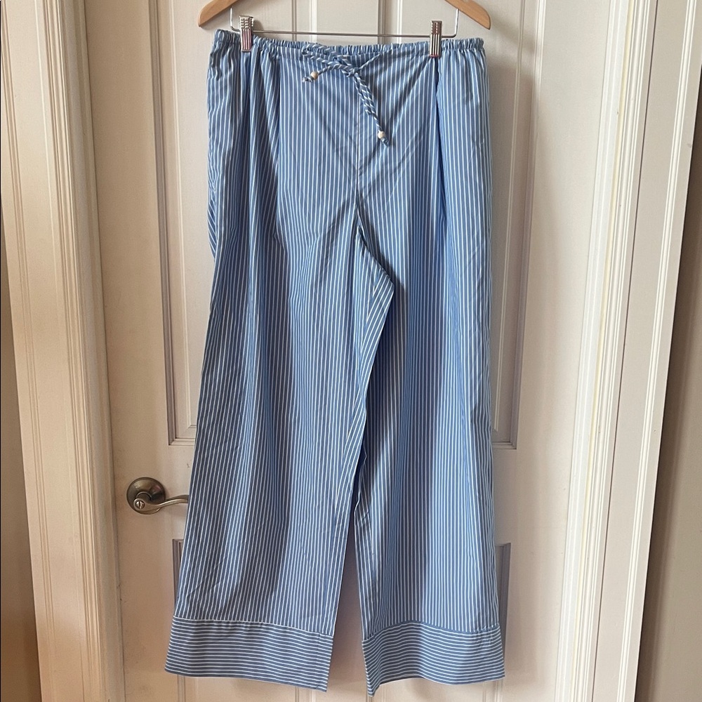 H&M Blue Striped Wide-Leg Pants Size Large - Picture 4 of 6